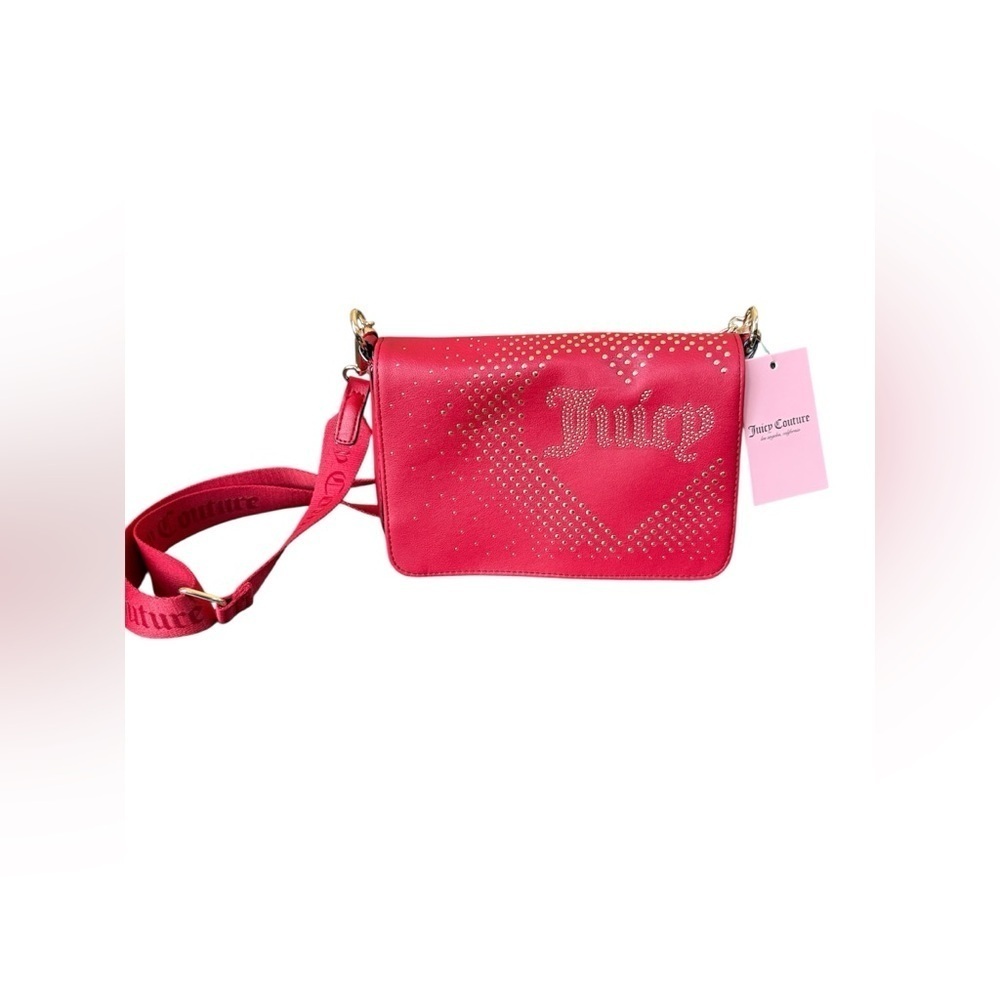 Juicy Couture Red Crossbody Bag with Rhinestone Accents